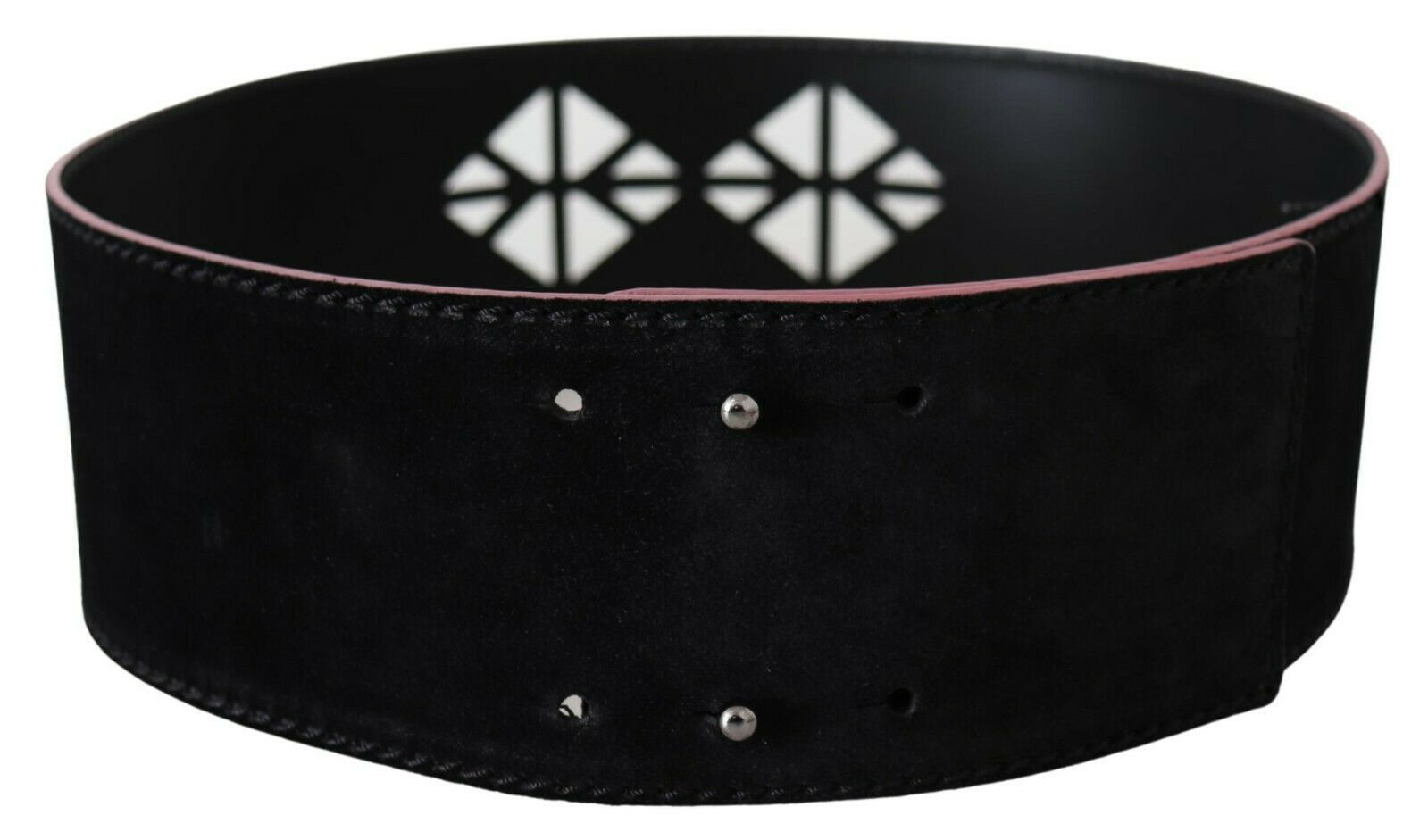 Eleganter breiter Modegürtel aus Leder mit Metallakzenten