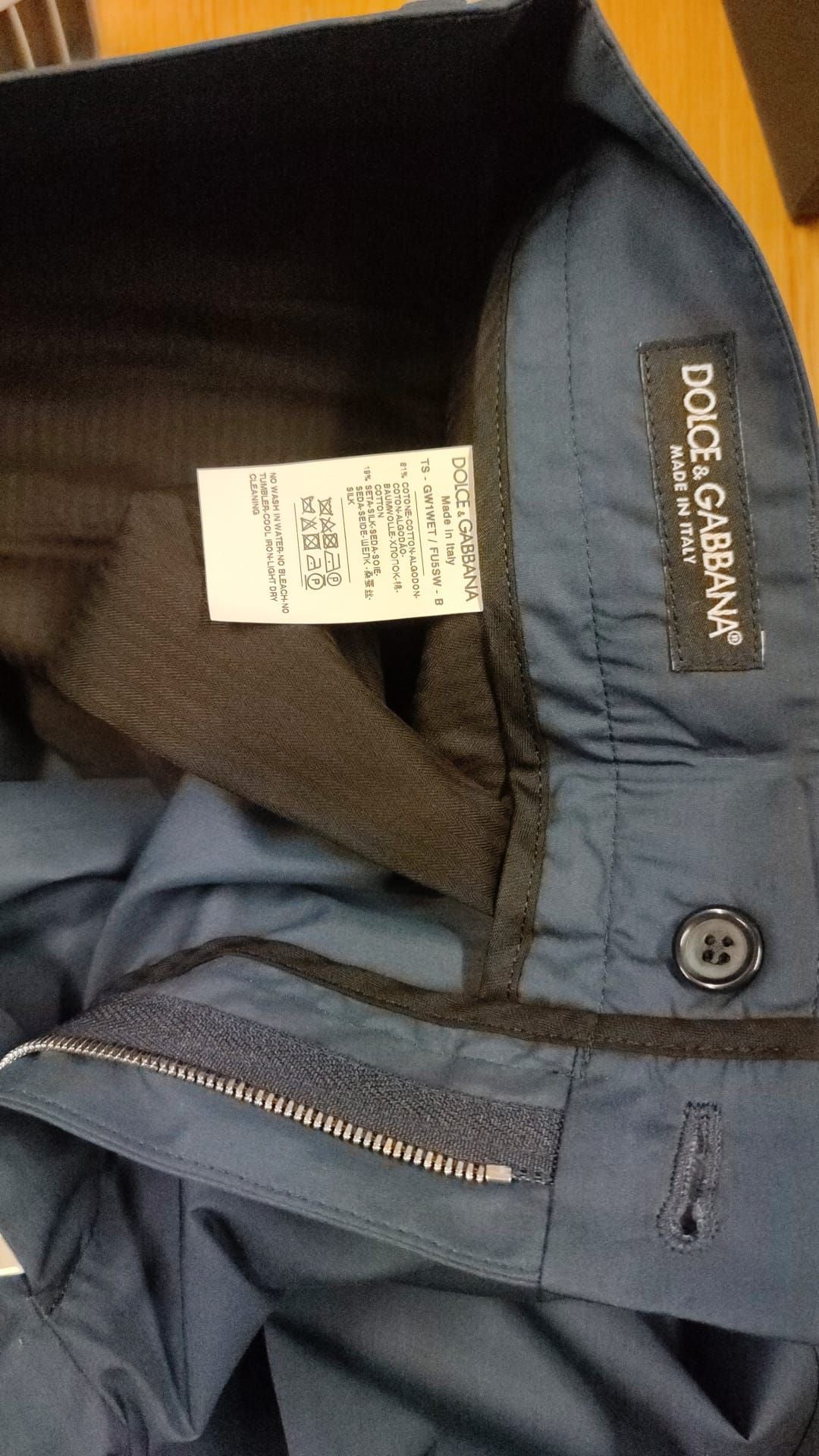 Elegante Slim Fit Chinos aus blauer Seidenmischung