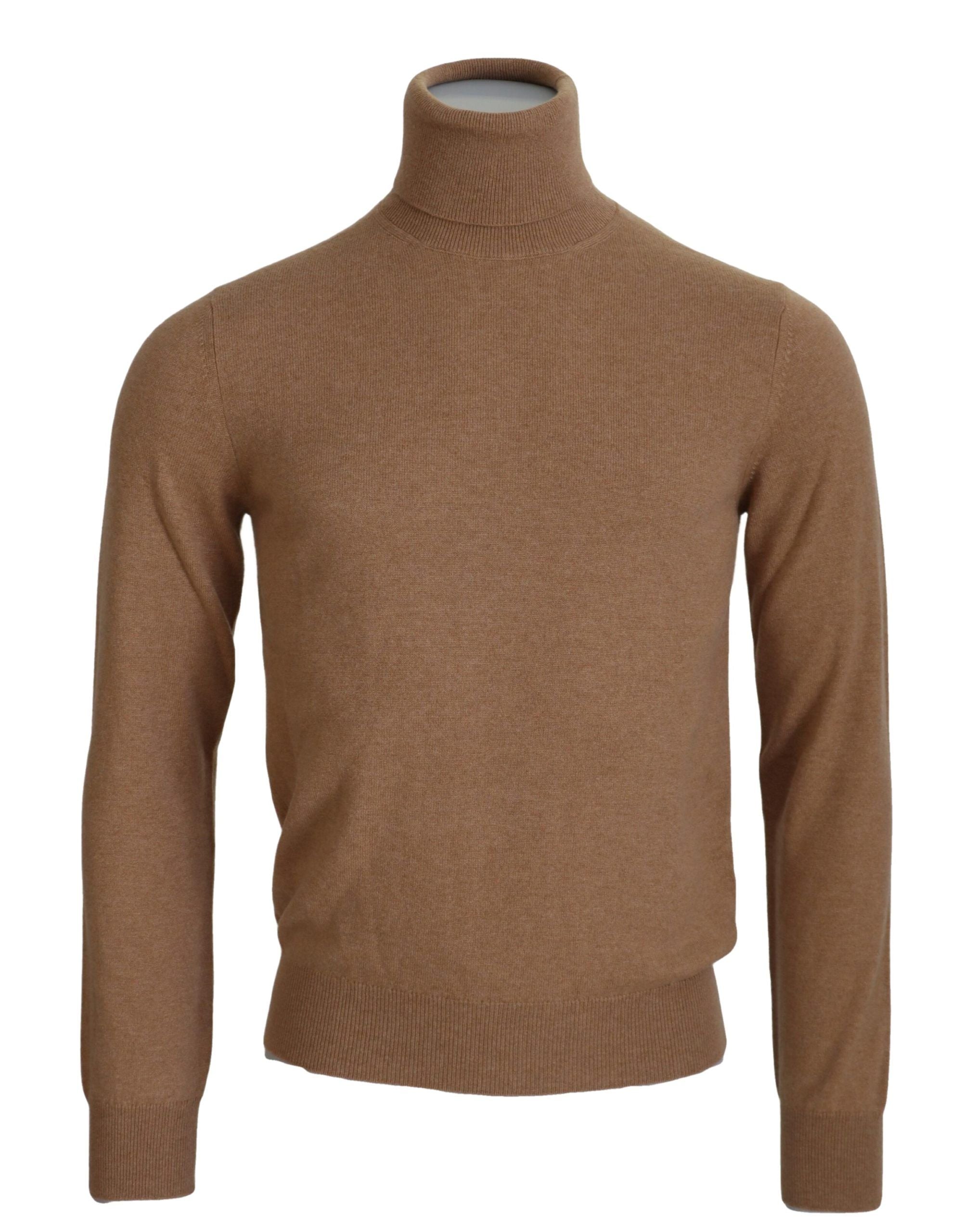 Beigefarbener Rollkragenpullover aus Kaschmir
