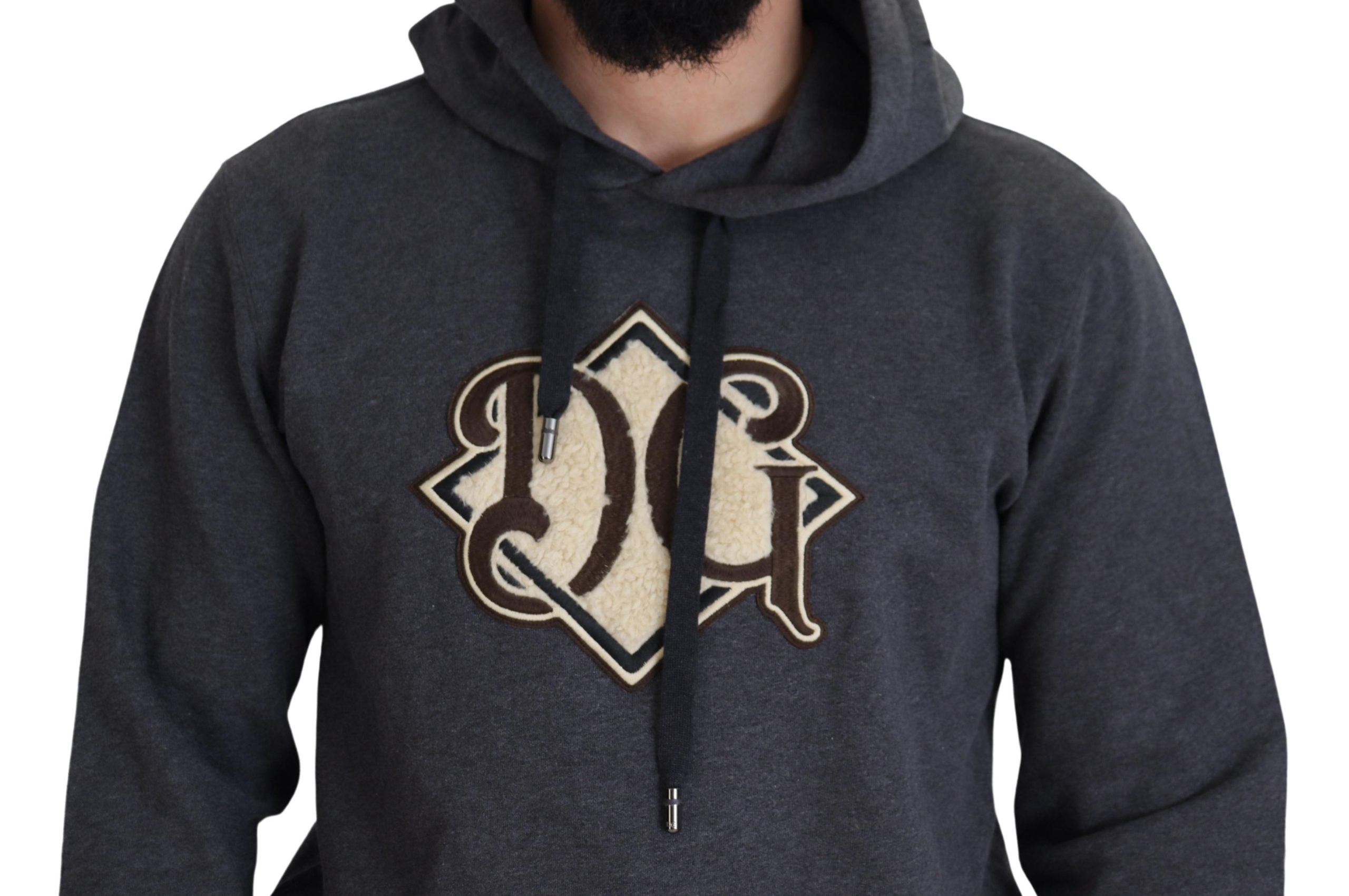 Elegantes Sweatshirt mit Kapuze aus grauer Baumwolle