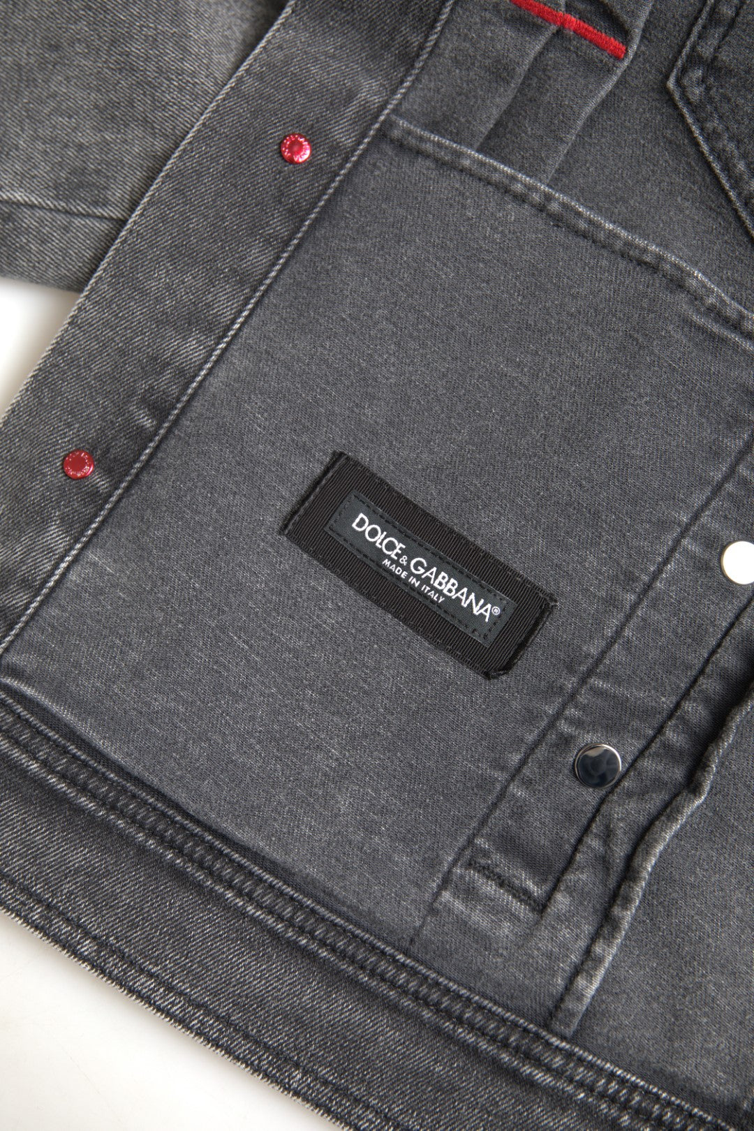 Elegante graue Stretch-Denim-Jacke