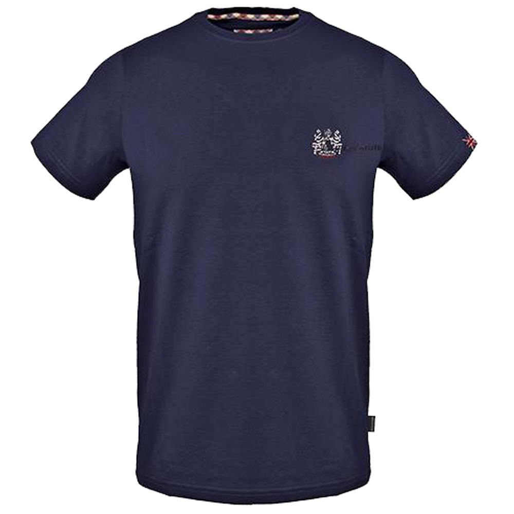Blau Baumwolle Männer T-Shirt