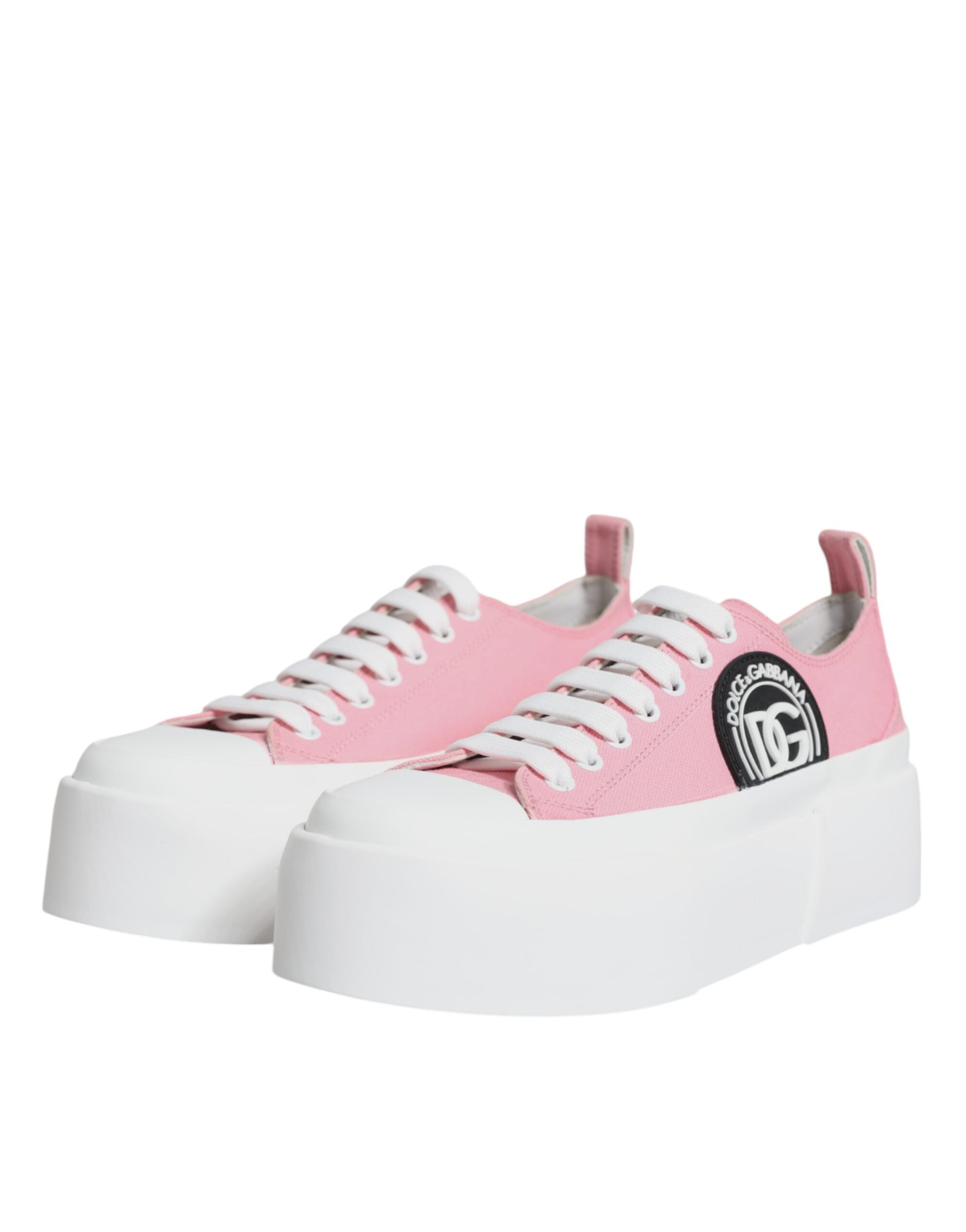 Rosa Weiß Canvas Logo Low Top Turnschuhe Schuhe