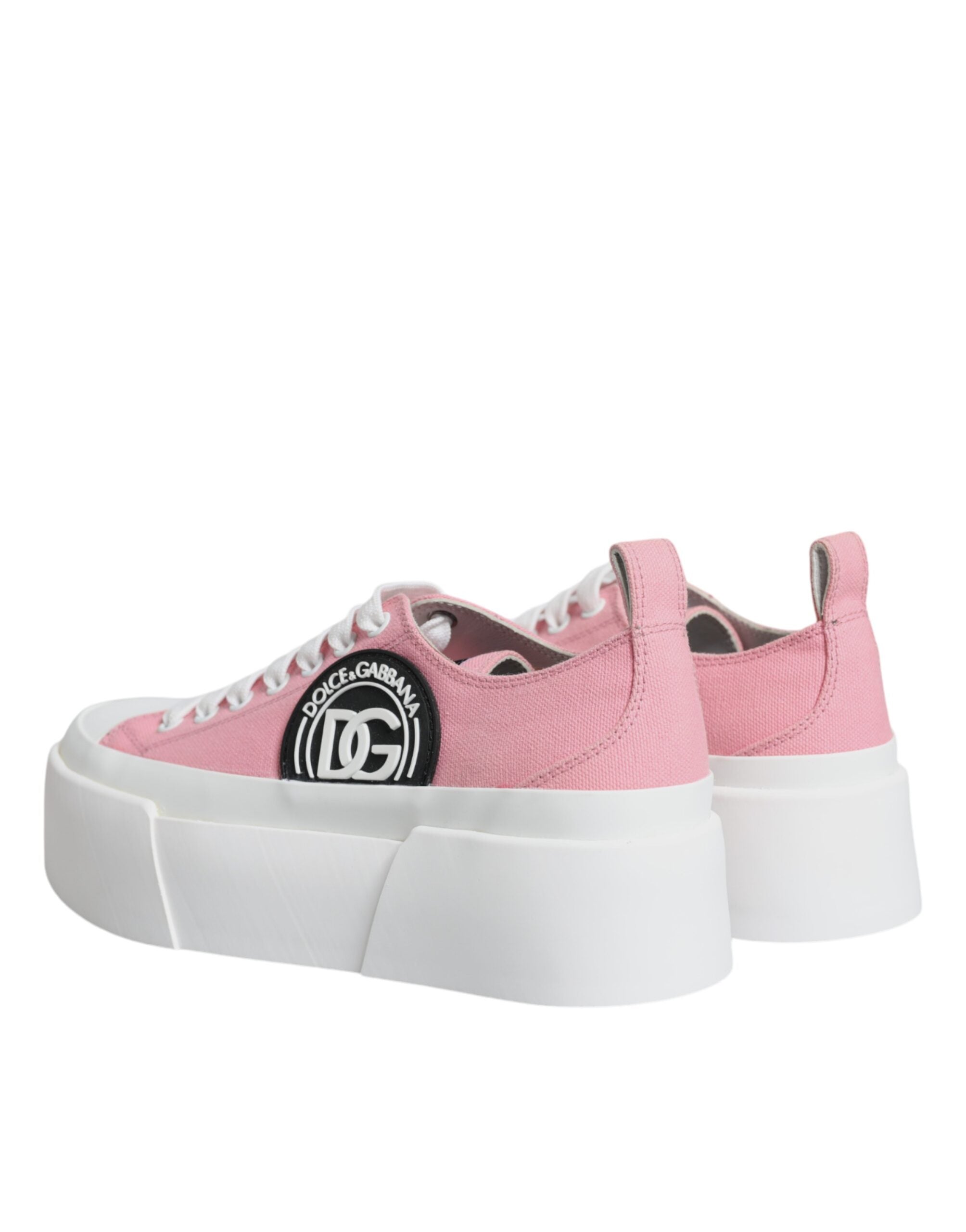 Rosa Weiß Canvas Logo Low Top Turnschuhe Schuhe