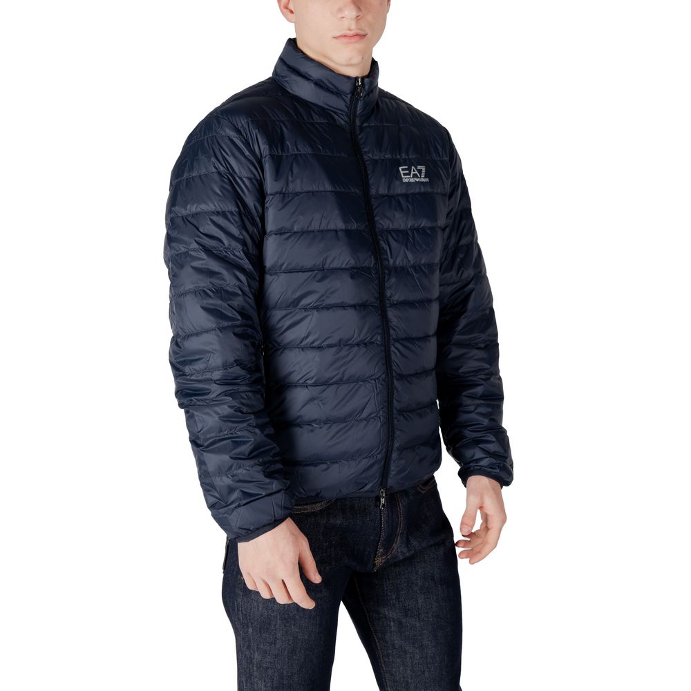 Blaue Polyamid-Jacke