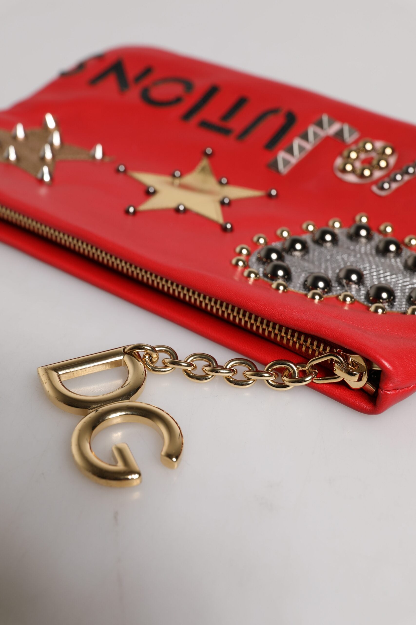 Rote Revolutions verschönerte Leder Clutch Tasche