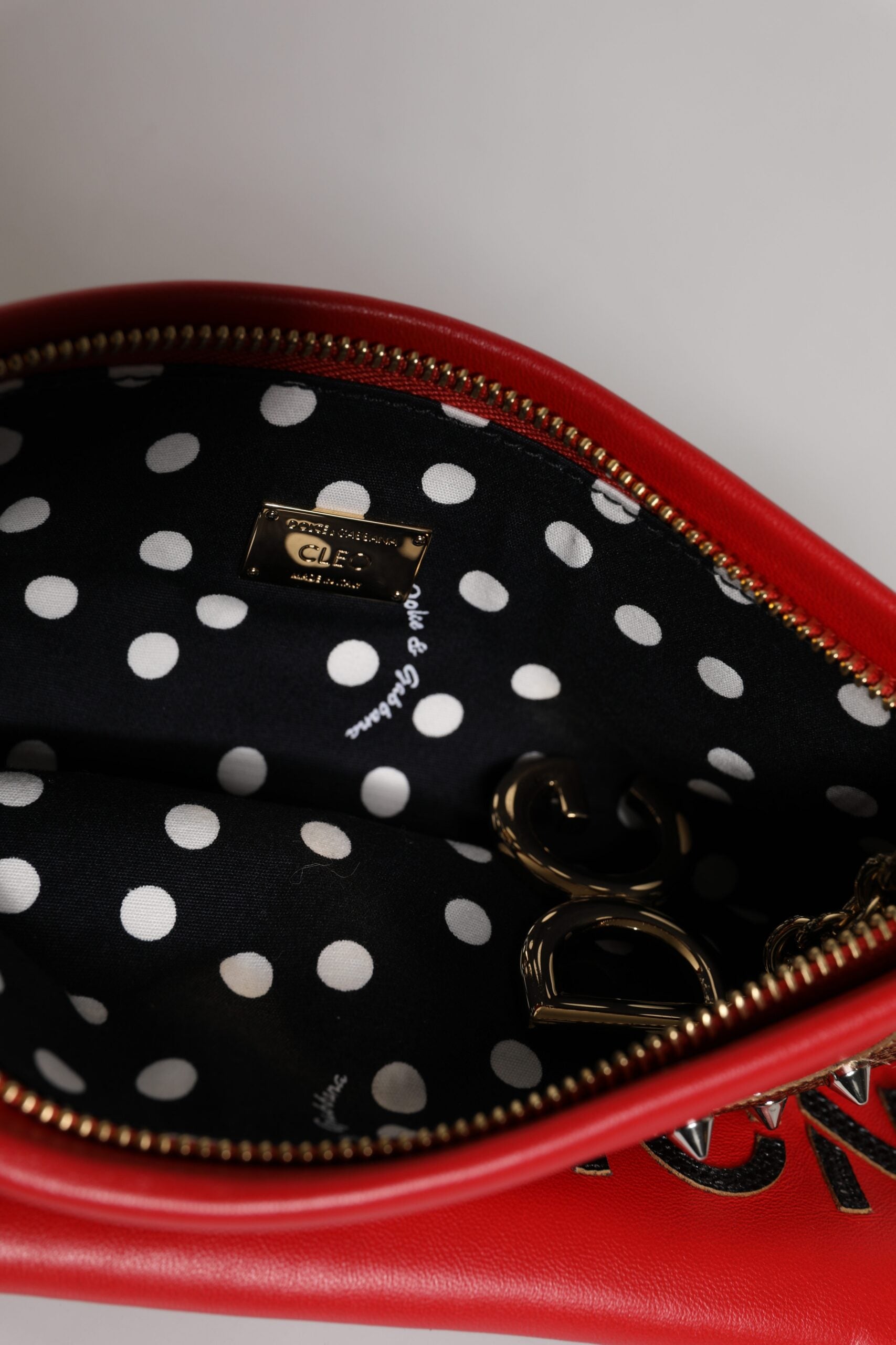 Rote Revolutions verschönerte Leder Clutch Tasche
