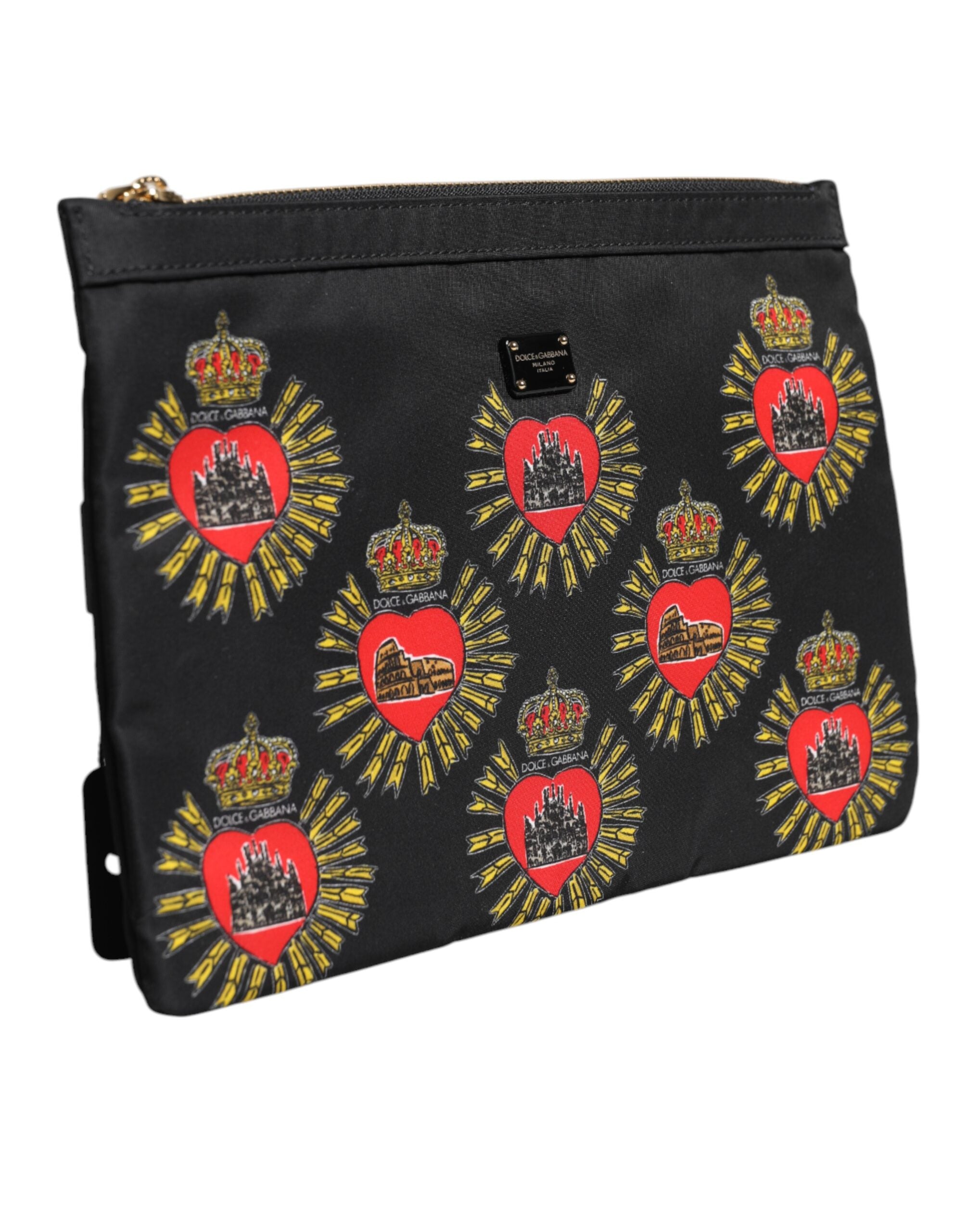 Schwarzes rotes Nylon Heiliges Herz Clutch Pouch Tasche