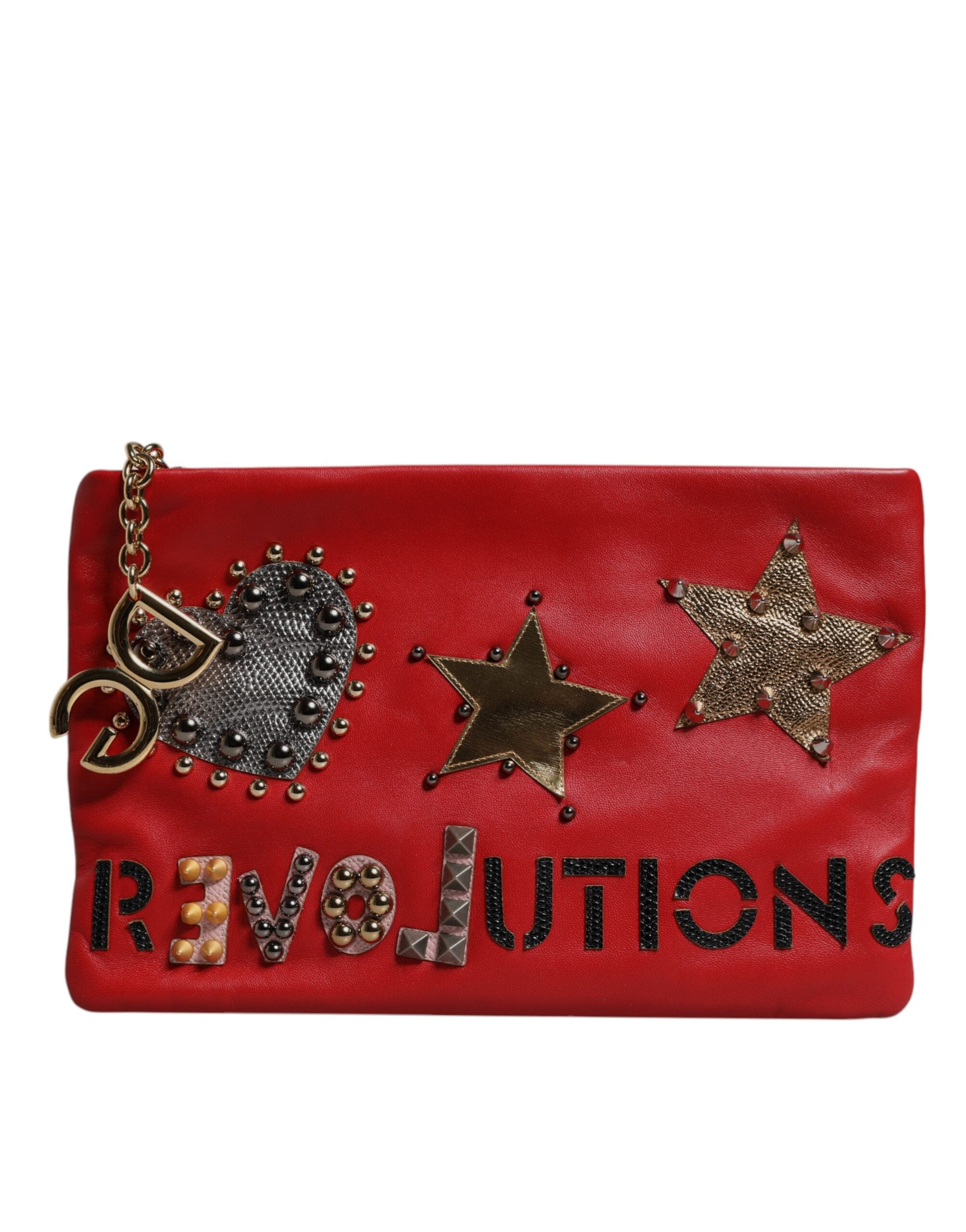 Rote Revolutions verschönerte Leder Clutch Tasche